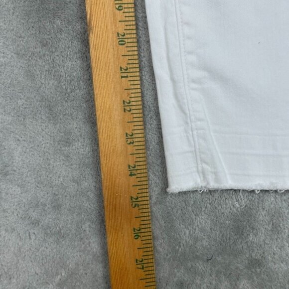 Ann Taylor LOFT 29/8 Womens White Curvy Crop Jeans Frayed Hem a0944 - Picture 3 of 11